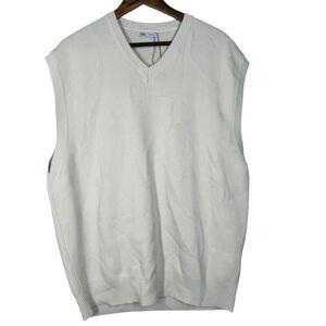 Zara White V-Neck Sweater Vest
